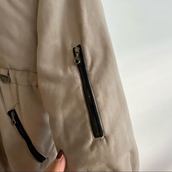 NILS Resort Collection Taupe Hooded Zip Up Tunic Length insolated Ski Coat SZ 8 - Picture 5 of 16